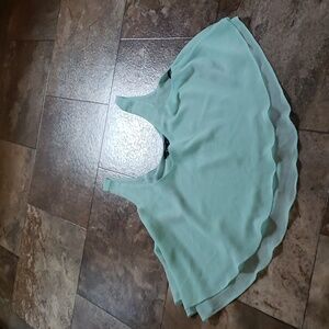 Forever 21 M Mint Green Sleeveless Woven Top Blouse Crepe